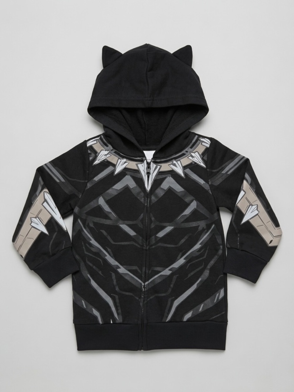 Marvel Black Panther Zip Up Hoodie 3D Ears Costume Cosplay Jacket 3T